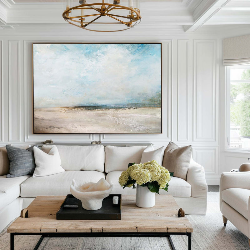 Beach Painting Oversized Beach Wall Art Horizontal Seascape Paintings For Sale