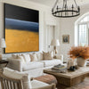 Modern Black Gold Blue Minimalist Painting Abstract Oil Painting Canvas Wall Art For Sale