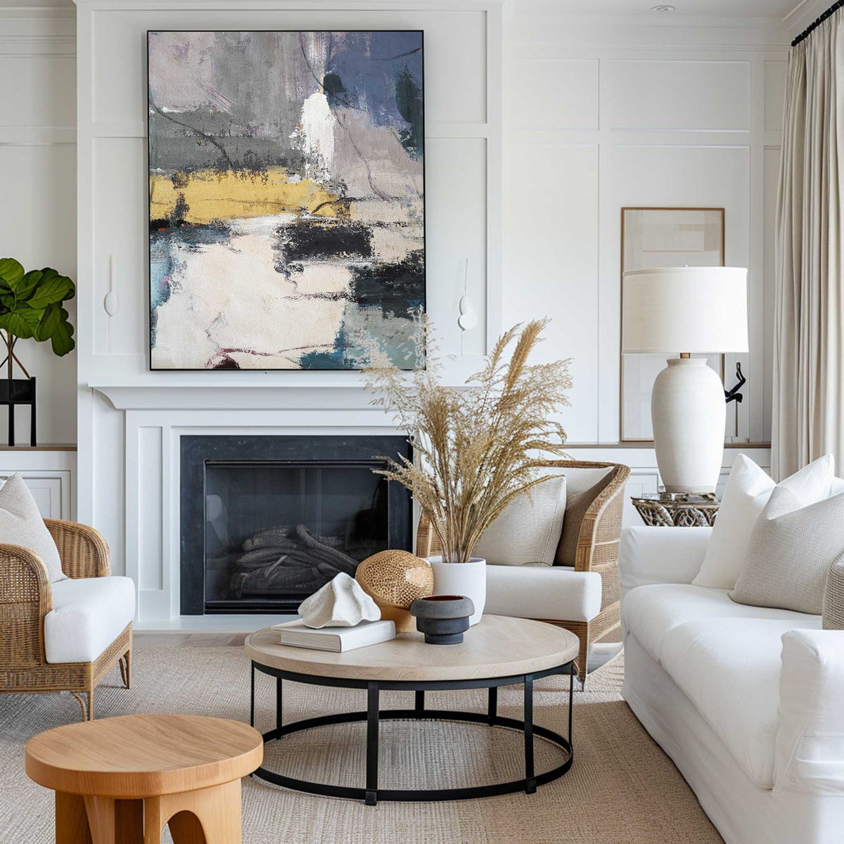 Large Abstract Canvas Art Blue And Yellow Abstract paintings On Canvas Abstract Landscape Painting Modern Paintings For Living Room