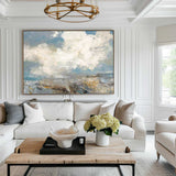 Modern Beach Artwork Large Abstract Beach Wall Art Contemporary Seascape Paintings