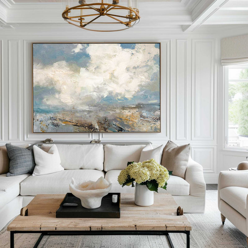 Modern Beach Artwork Large Abstract Beach Wall Art Contemporary Seascape Paintings