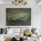 Modern Green Pond Water Green Handmade Wall Art Large Minimalist Wall Art Green Wall Decor