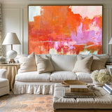 Orange Wall Art Canvas Large Contemporary Wall Art Colorful Artwork