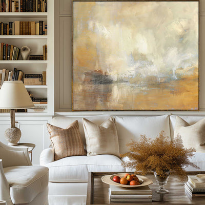 Abstract Beach Art Large Coastal Wall Art Beach Scene Painting Framed Beach Wall art