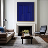 Large Klein Blue Painting Modern Minimalist Painting Klein Blue 3D Textured Painting For Sale
