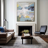 Large Abstract Beach Wall Art For Living Room Vertical Coastal Wall Art Canvas