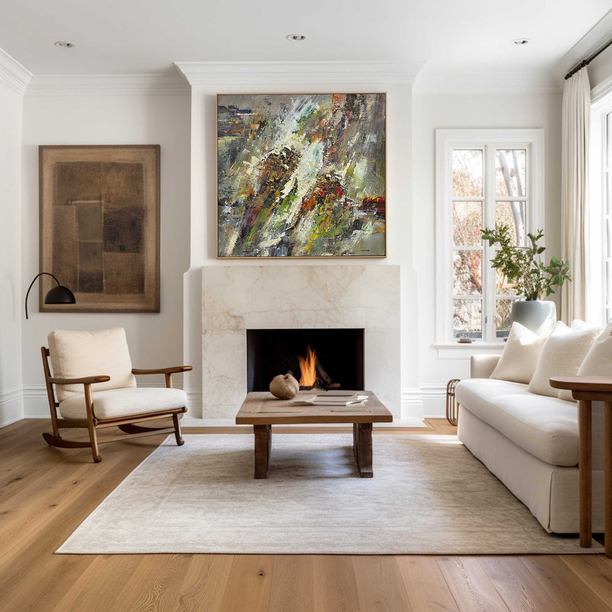 Colorful Abstract, Wall Art Canvas, Modern Art Large Acrylic Painting For Livingroom