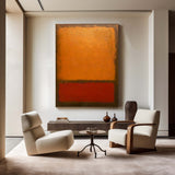 Red And Orange Minimalist Acrylic Painting On Canvas Extra Large Minimal Canvas Art Abstract Minimalist Modern Wall Art