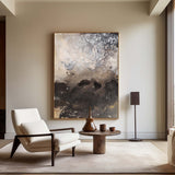 Brown Abstract Art Modern Abstract Extra Large Vertical Wall Art Framed