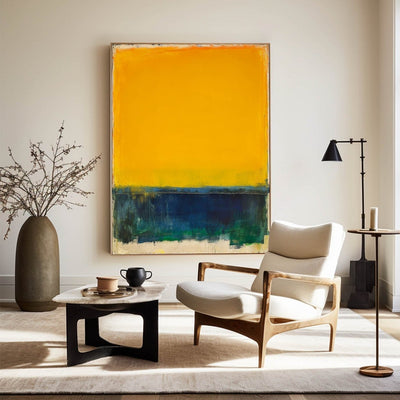 Bright Yellow Canvas Wall Art Modern Vibrant Rothko Wall Art Large Canvas Wall Art For Sale