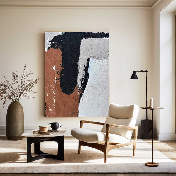 Large Brown Abstract Wall Art, Modern Abstract Canvas Wall Art, Brown Abstract Art For Sale