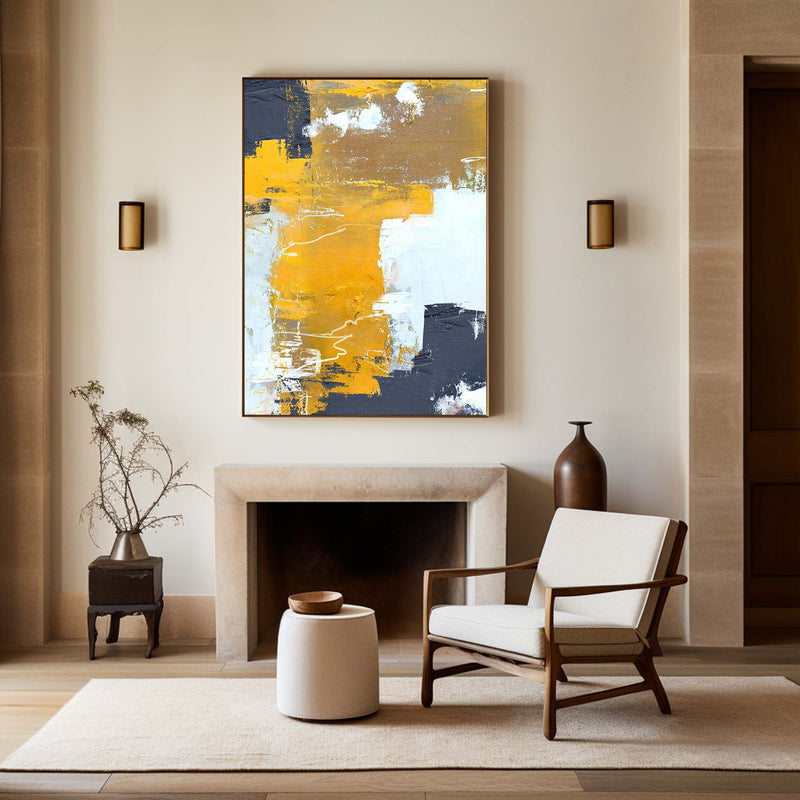 Orange Abstract Art Oversized Abstract Wall Art Large Painting Canvas