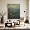Green Lotus Pond Art Painting Lage Abstract Impressionist Paintings Vertical Artworks for Livingroom