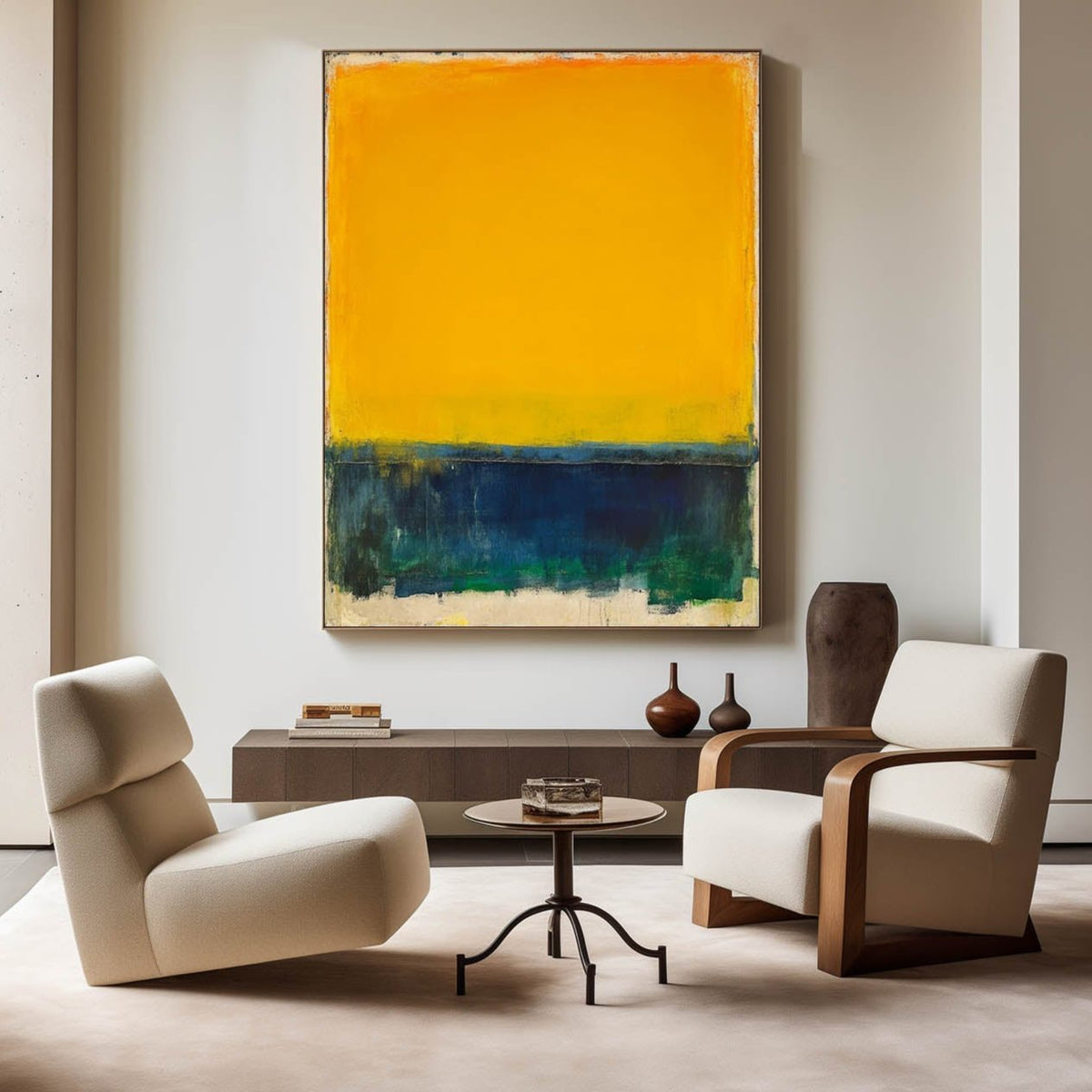 Bright Yellow Canvas Wall Art Modern Vibrant Rothko Wall Art Large Canvas Wall Art For Sale