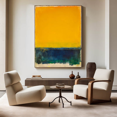 Bright Yellow Canvas Wall Art Modern Vibrant Rothko Wall Art Large Canvas Wall Art For Sale