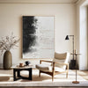 Black And White Abstract Painting, Black White Minimalist Painting, Black White Canvas Wall Art