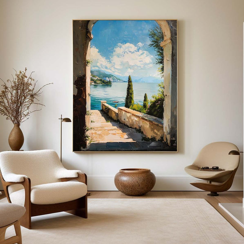 Large Landscape Art Oil Painting Livingroom Canvas Wall Art, Beautiful Impressionistic Painting