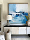 Blue and White Minimalist Abstract Art On Canvas Modern Painting Abstract Painting For livingroom
