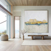 White And Gold Wall Art Square Modern Landscape Painting