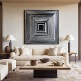 Black And White Rich Textured Canvas Art Wabi-sabi Wall Art Large Minimalist Painting For Livingroom