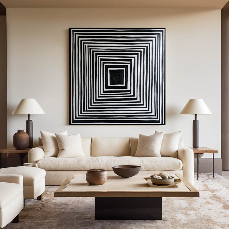 Black And White Rich Textured Canvas Art Wabi-sabi Wall Art Large Minimalist Painting For Livingroom