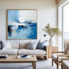 Blue and White Minimalist Abstract Art On Canvas Modern Painting Abstract Painting For livingroom