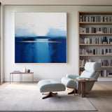 Blue and White Minimalist Abstract Art On Canvas Modern Painting Abstract Painting For livingroom