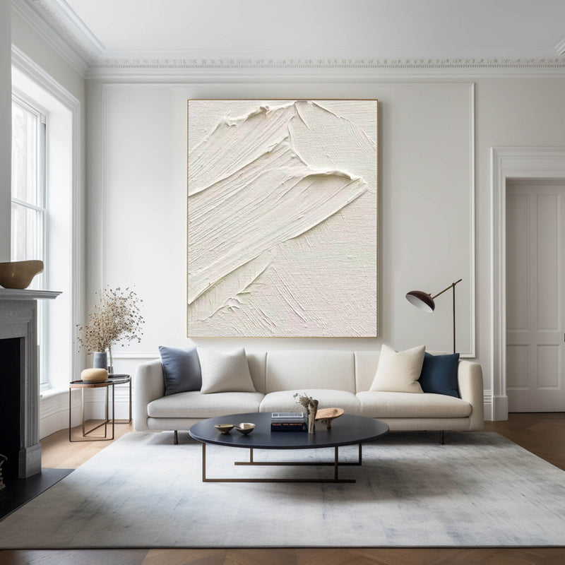 Wabi-Sabi White wall art White 3D wall art White textured wall art Large White Abstract Painting White Minimalist Painting