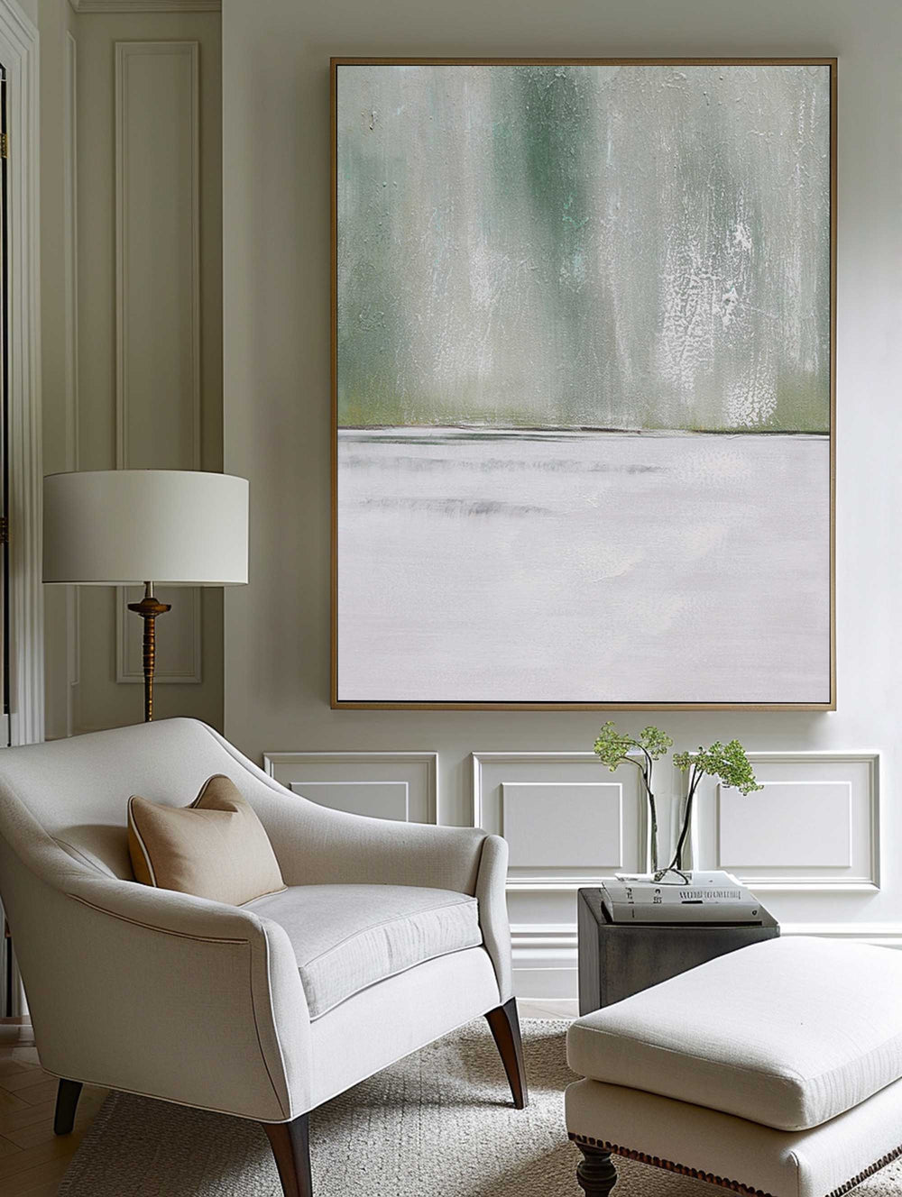 Abstract Green Canvas Painting Large Original Acrylic Abstract Canvas Art Modern Abstract Painting 