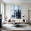 Navy Blue Abstract Wall Art Large Vertical Art Blue And White Abstract Art