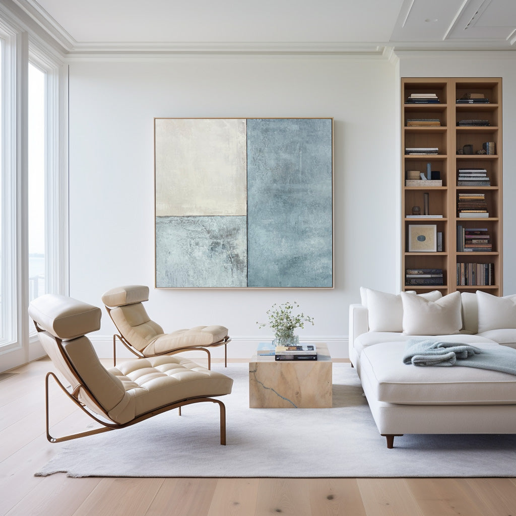 Modern Blue And White Abstract Art On Canvas Large Custom Blue Acrylic Canvas Paintings Modern Home Decor