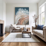 Abstract Sea Painting On Canvas Vertical Large Seascape Abstract Wall Art Huge Abstract Waves Art On Canvas