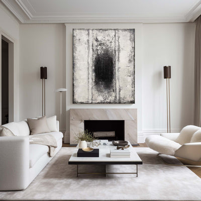 Black White Abstract Wall Art Extra Large Abstract Painting Acrylic Modern Abstract Canvas Art Contemportary Art