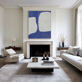 Large Abstract Wall Art Modern Art Minimalist Painting Blue And White Wall Art