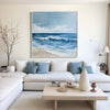 Original Abstract Blue And White Ocean Painting Tropical Beach Canvas Wall Art Large Modern Seascape Paintings 
