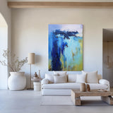 Large Abstract Coastal Canvas Art  Acrylic Abstract Beach Painting On Canvas For Living Room