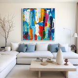 Original Colorful Abstract Art Extra Large Abstract Painting Squares Canvas Painting For Home Decor