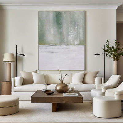 Abstract Green Canvas Painting Large Original Acrylic Abstract Canvas Art Modern Abstract Painting 