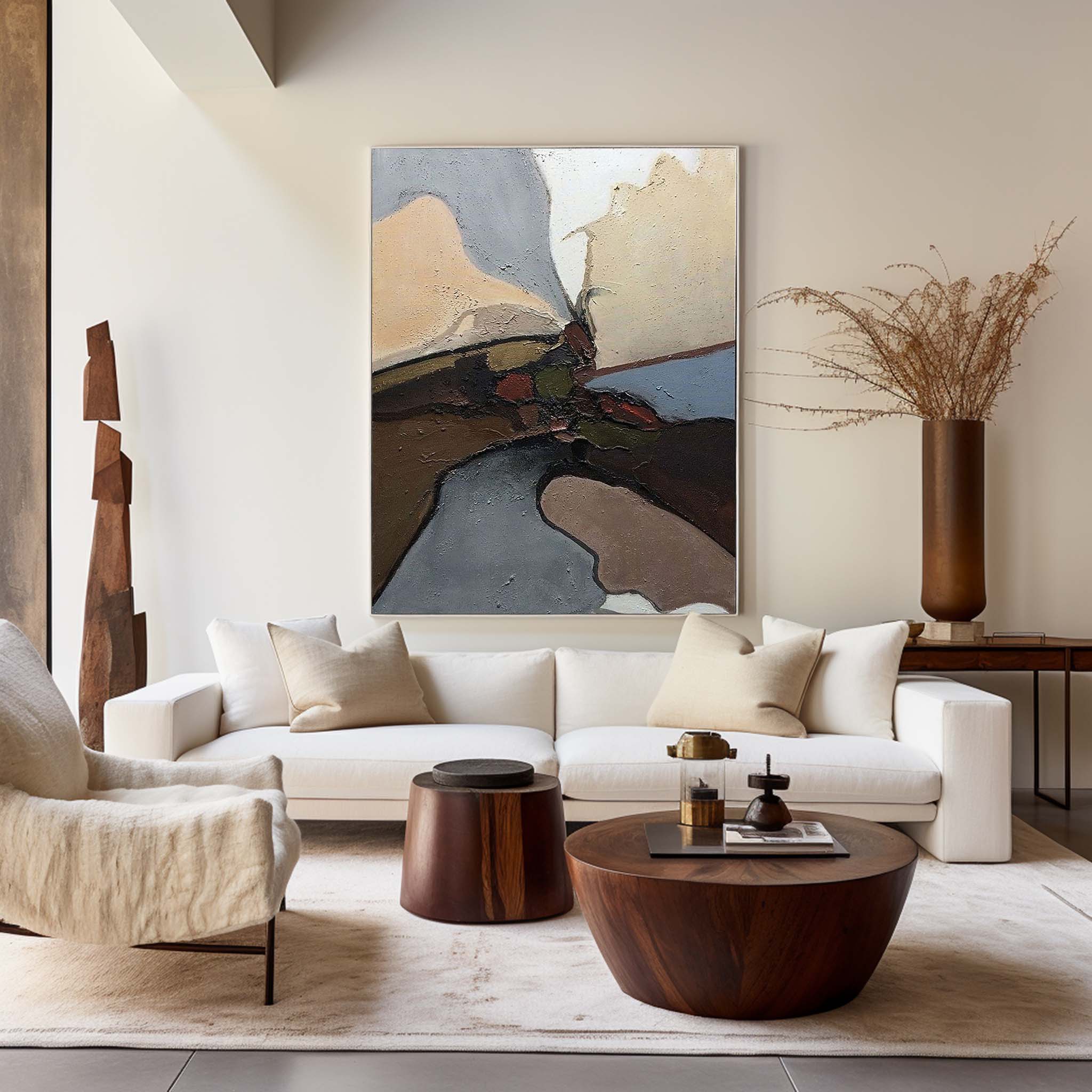 Textured Abstract Geometric Art For Living Room Abstract Expressionist ...