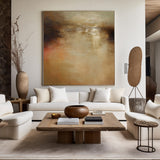 modern dark gold and brown abstract autumn scenery painting landscape oil painting on canvas abstract landscape art for living room