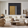 Black Minimalist Painting Oversized Painting Canvas Gold Minimalist Painting