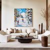 Skiing Canvas Painting Large Mountain Skiing Wall Art Modern Snow Art Large Painting For Livingroom