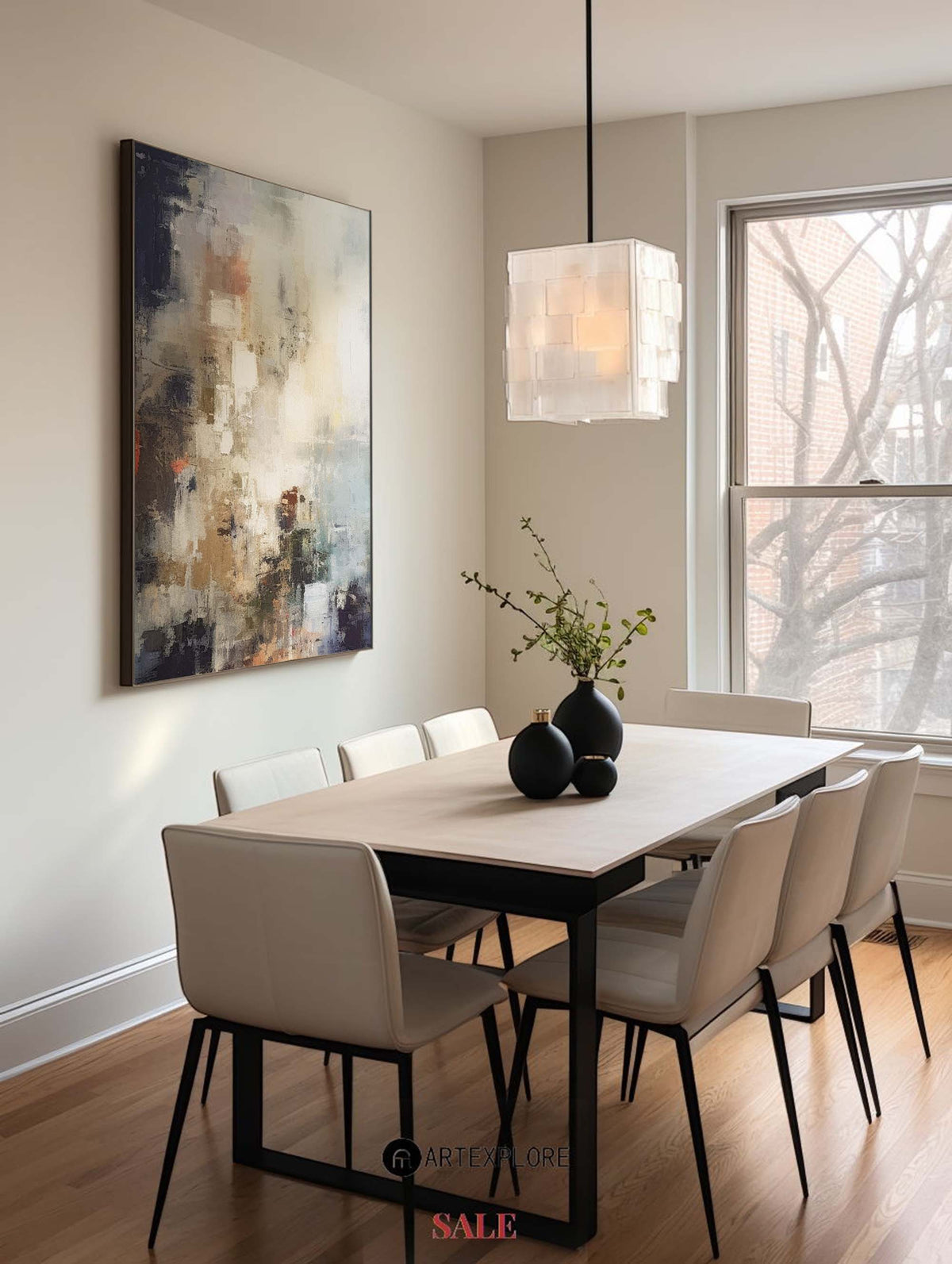 Colorful Abstract Painting Colorful Minimalist Painting Large Colorful Livingroom Painting 