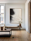 Large Black and Beige Painting Seashore Wall Art Rich Textured Art Painting For Sale