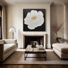 White Flower Abstract Painting Minimalist Abstract Art On Canvas Modern Flower Painting Painting For livingroom