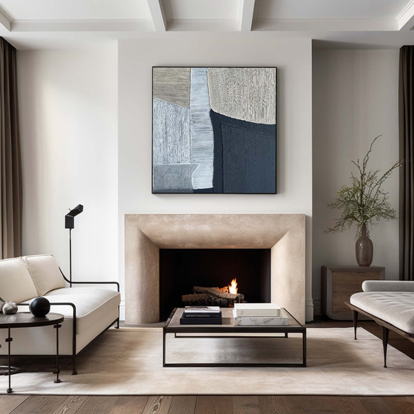 modern luxury abstract wall art for interior black and grey large minimalist art abstract acrylic painting