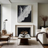 Black And White Plaster Painting Black Seashore Wall Art Painting Plaster Textured Art Painting