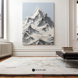 Snow Mountain Painting Rich Textured Mountain Art White Snow Mountain Landscape Painting