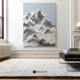 Snow Mountain Plaster Painting Mountain Art White Snow Mountain Landscape Painting For Sale