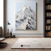 Large Mountain Painting Rich Textured Mountain Wall Art Blue White Mountain Art Landscape Art
